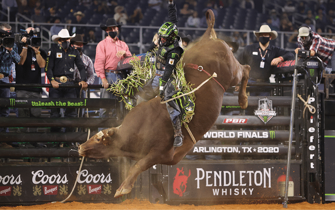 during the third round of the 2020 World Finals Unleash the Beast PBR  Photo By:  BullStockMedia 