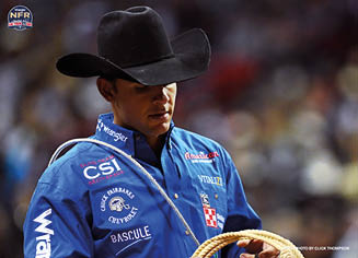 Marcos Costa during the ninth performance the National Finals Rodeo  Photo by Christopher Thompson