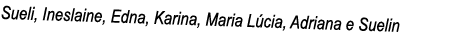 Sueli, Ineslaine, Edna, Karina, Maria Lúcia, Adriana e Suelin