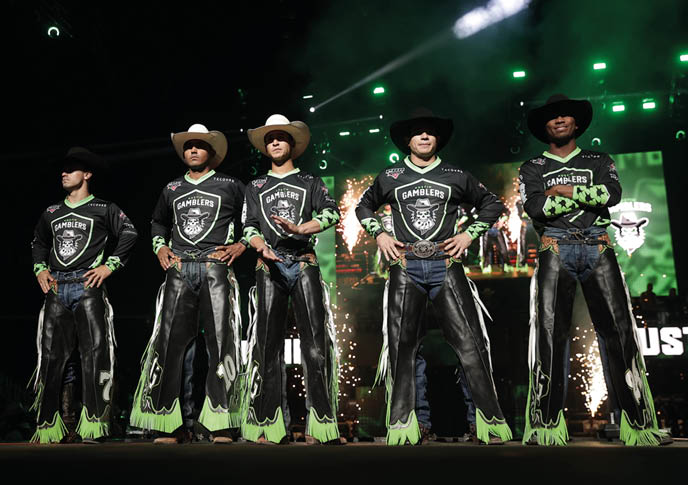 during the first day of the Kansas City PBR Teams event  Photo by: Andy Watson  Bull Stock Media