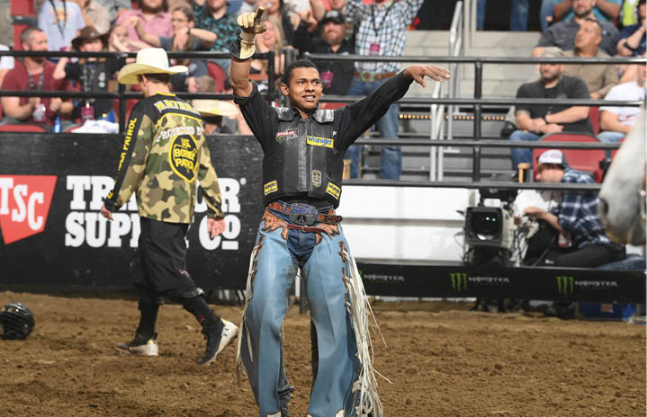 during the second round of the Louisville Unleash The Beast PBR. Photo by: Andy Watson / Bull Stock Media