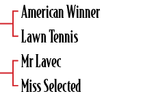 American Winner Lawn Tennis Mr Lavec Miss Selecte