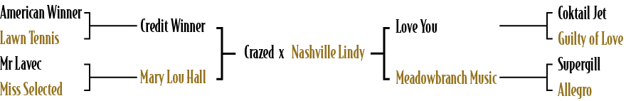 Crazed x Nashville Lindy ,Love You Meadowbranch Music,Coktail Jet Guilty of Love Supergill Allegro,Credit Winner Mary...